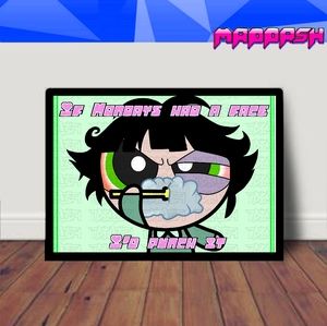 Monday Powerpuff Girls Buttercup Satire Poster